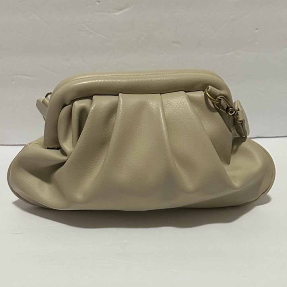 Anthropologie Oona Faux Leather Clutch in beige